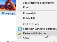 Selection from Windows Explorer Context menu